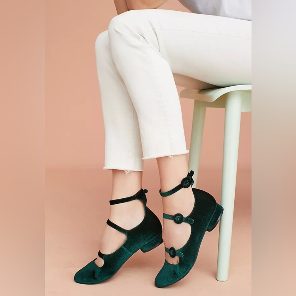 Anthropologie Chelsea Crew Velvet City Flats